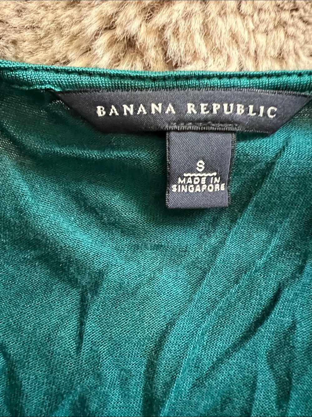 Banana Republic Teal V-Neck Puff Sleeve Blouse - Picture 3 of 3